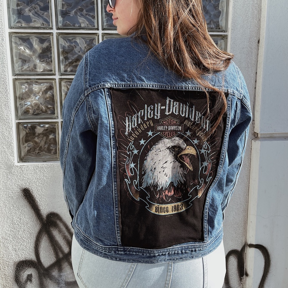 🤎SOLD🤎 HARLEY DAVIDSON Upcycled Denim Jacket
